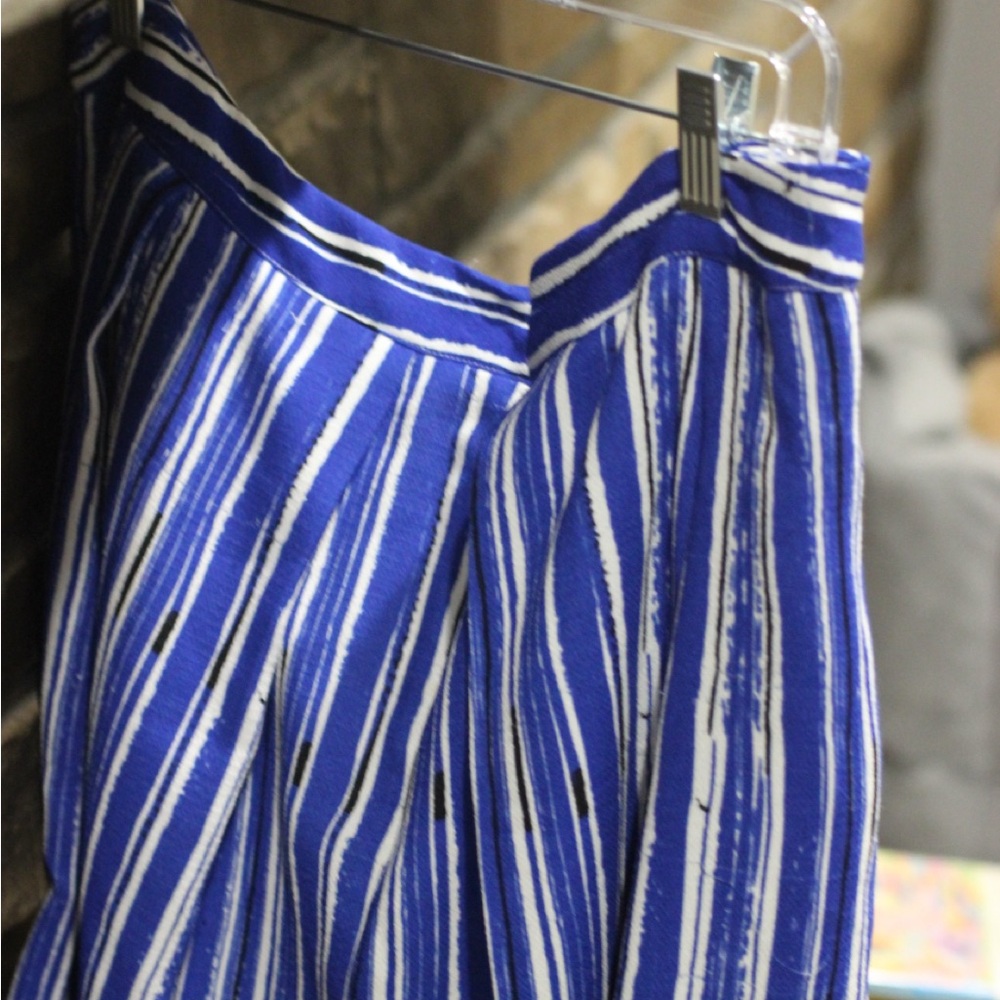City Chic Vibrant Blue and White A-Line Skirt